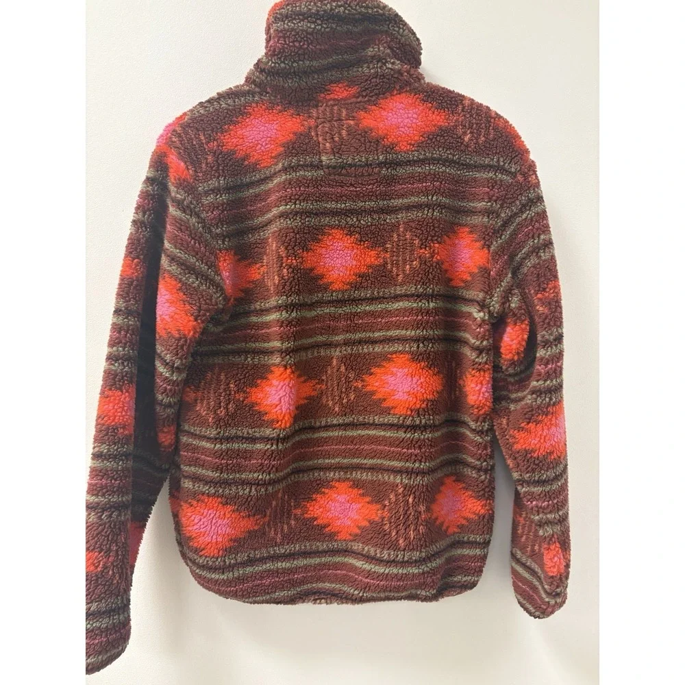 Billabong AD 1/4 Button Pullover Fleece Kangaroo Pocket  Funnel Neck Y2K Sz S